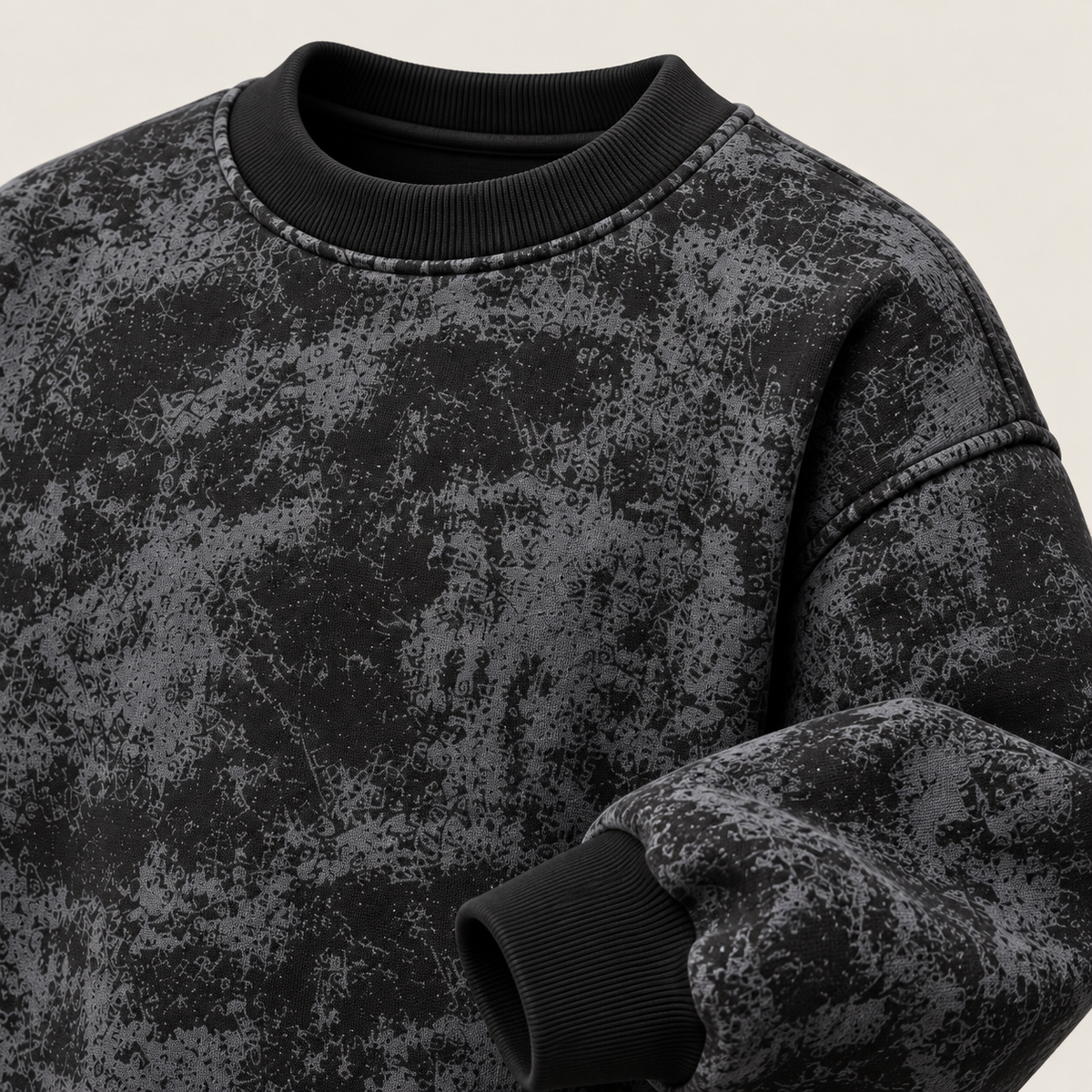 RAVYEN Oversize Yıkamalı Bisiklet Yaka Sweatshirt