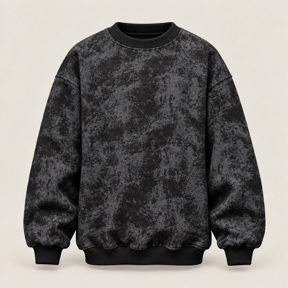 RAVYEN Oversize Yıkamalı Bisiklet Yaka Sweatshirt