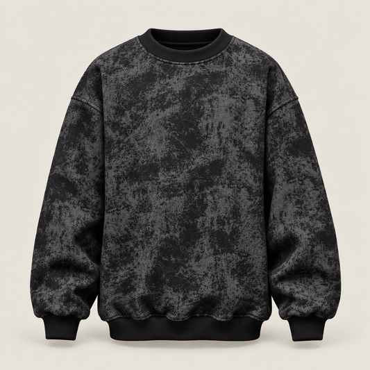 RAVYEN Oversize Yıkamalı Bisiklet Yaka Sweatshirt