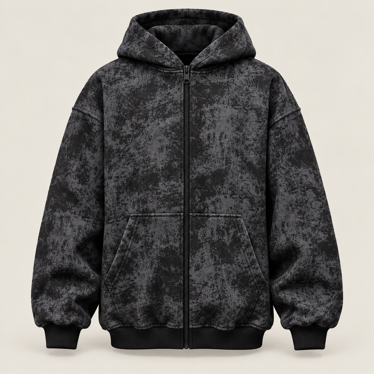 RAVYEN Oversize Yıkamalı Fermuarlı Kapüşonlu Sweatshirt