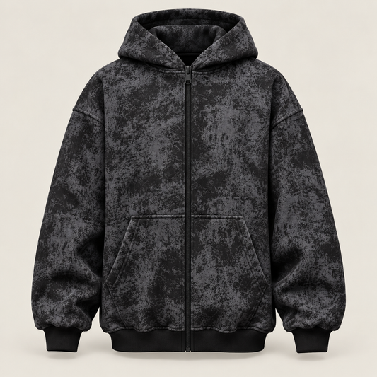 RAVYEN Oversize Yıkamalı Fermuarlı Kapüşonlu Sweatshirt